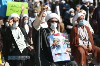 تجمع طلاب حوزه&zwnj;های علمیه در اعتراض به کشتار شیعیان افغانستان