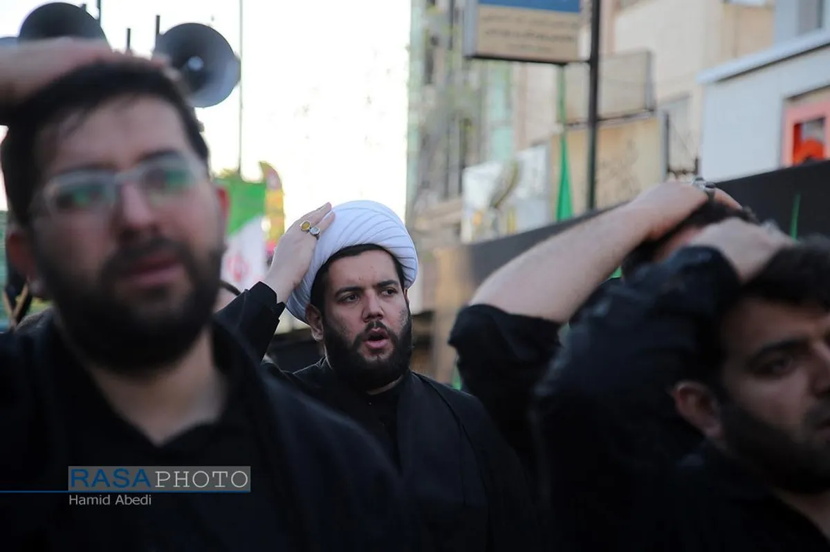 دسته عزاداری روز شهادت حضرت امیر المومنین (علیه&zwnj;السلام) با حضور حضرت آیت الله وحید خراسانی