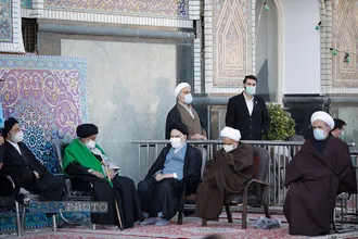 تشییع پیکر علامه آیت&zwnj;الله محمدتقی مصباح یزدی در حرم امام رضا (علیه السلام)