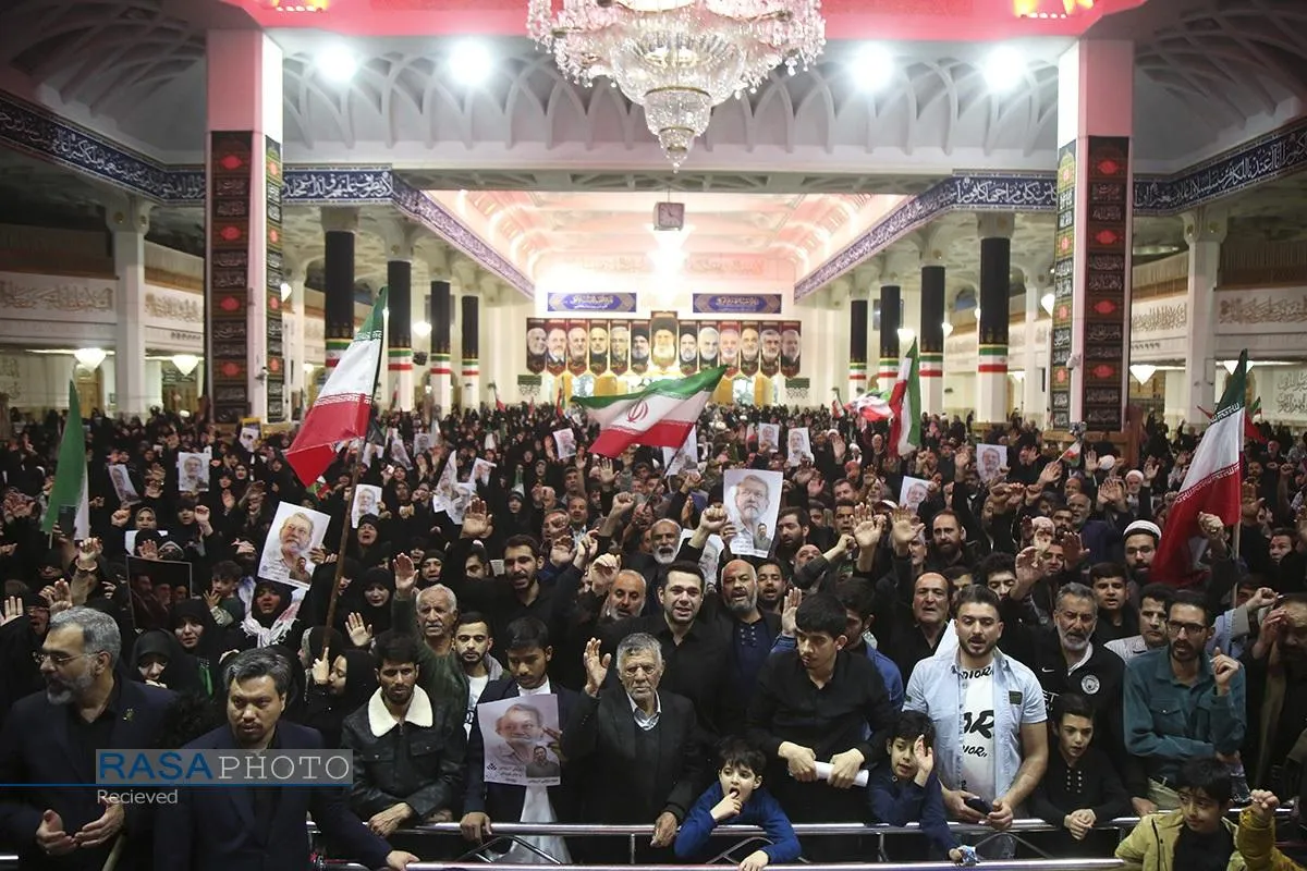 بزرگداشت شهید لاریجانی و وداع با پیکر مطهر شهید کیارش در حرم بانوی کرامت