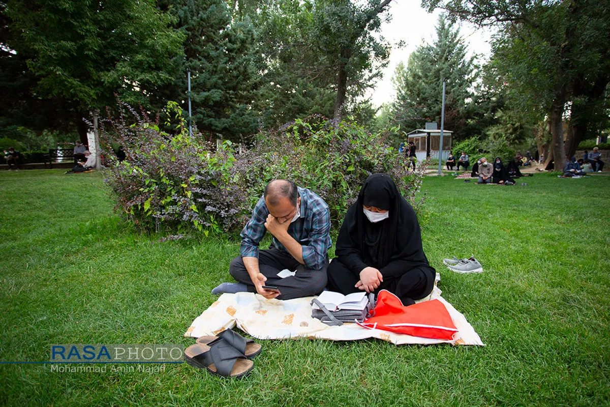 مراسم دعای عرفه با رعایت پروتکل&zwnj;های بهداشتی در همدان