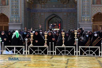 دسته عزای خادمان حرم حضرت معصومه (س) در روز شهادت امام جواد (علیه&zwnj;السلام)